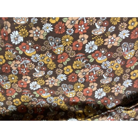 Hollister Womens Retro Floral Flare Pants Size M Boho 70s Y2K Hippie Mushrooms - Picture 3 of 13